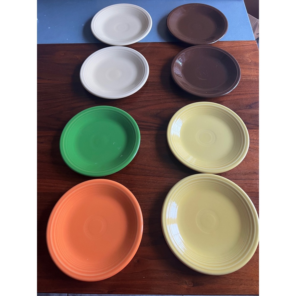 Fiesta Homer Laughlin China Co Lead Free Plates Set Of 8 Vibrant Colors Vintage